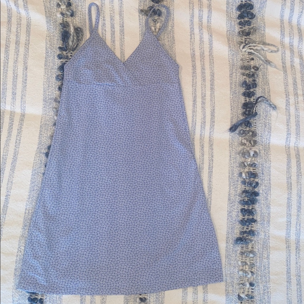 Brandy Melville Light Blue and White slip dress.